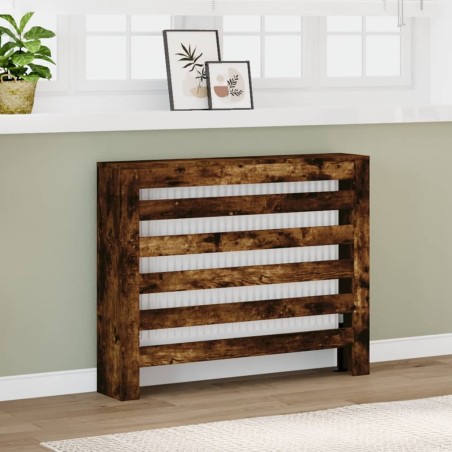 Cache-radiateur chêne fumé 104x20x82 cm bois d'ingénierie 