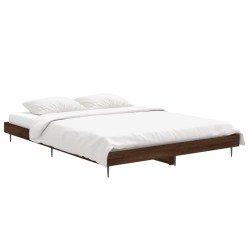 Cadre de lit sans matelas chêne marron 140x190 cm 