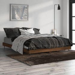 Cadre de lit sans matelas chêne marron 140x190 cm 