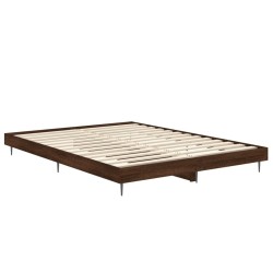 Cadre de lit sans matelas chêne marron 140x190 cm 