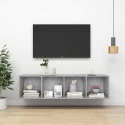 Meuble TV mural Gris béton 37x37x142,5 cm Bois d’ingénierie 