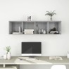 Meuble TV mural Gris béton 37x37x142,5 cm Bois d’ingénierie 