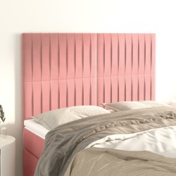 Têtes de lit 4 pcs Rose 72x5x78/88 cm Velours 