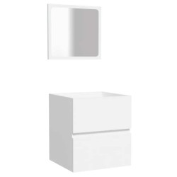 Armoire de salle de bain avec miroir blanc bois d'ingénierie 