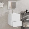 Armoire de salle de bain avec miroir blanc bois d'ingénierie 