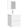 Armoire de salle de bain avec miroir blanc bois d'ingénierie 