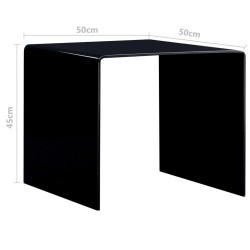 Table basse Noir 50x50x45 cm Verre trempé 
