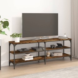 Meuble TV chêne fumé 140x30x50 cm bois d'ingénierie 
