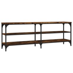 Meuble TV chêne fumé 140x30x50 cm bois d'ingénierie 