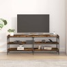 Meuble TV chêne fumé 140x30x50 cm bois d'ingénierie 