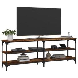 Meuble TV chêne fumé 140x30x50 cm bois d'ingénierie 