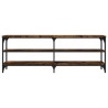 Meuble TV chêne fumé 140x30x50 cm bois d'ingénierie 
