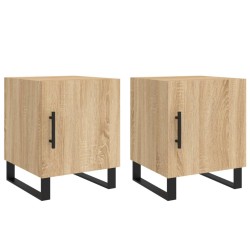 Tables de chevet 2 pcs chêne sonoma 40x40x50 cm bois ingénierie 