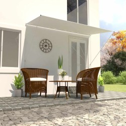 Auvent rétractable 350x150 cm Crème 