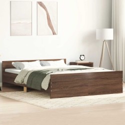Cadre de lit sans matelas chêne marron 150x200 cm 