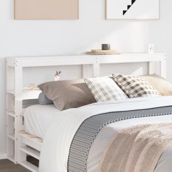 Tête de lit avec étagères blanc 150 cm bois massif de pin 