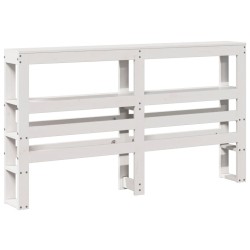 Tête de lit avec étagères blanc 150 cm bois massif de pin 
