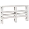 Tête de lit avec étagères blanc 150 cm bois massif de pin 