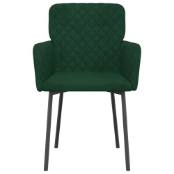 Chaises à manger lot de 2 Vert foncé Velours 