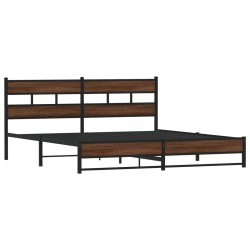 Cadre de lit en métal sans matelas chêne marron 183x213 cm 