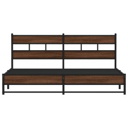 Cadre de lit en métal sans matelas chêne marron 183x213 cm 