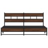 Cadre de lit en métal sans matelas chêne marron 183x213 cm 