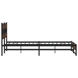 Cadre de lit en métal sans matelas chêne marron 183x213 cm 