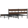 Cadre de lit en métal sans matelas chêne marron 183x213 cm 