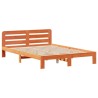Cadre de lit sans matelas cire marron 140x190cm bois pin massif 