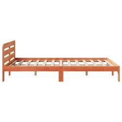 Cadre de lit sans matelas cire marron 140x190cm bois pin massif 