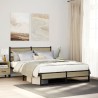 Cadre de lit en métal sans matelas chêne sonoma 150x200 cm 