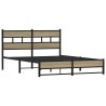 Cadre de lit en métal sans matelas chêne sonoma 150x200 cm 