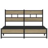 Cadre de lit en métal sans matelas chêne sonoma 150x200 cm 