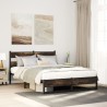 Cadre de lit en métal sans matelas chêne fumé 150x200 cm 