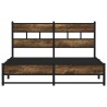 Cadre de lit en métal sans matelas chêne fumé 150x200 cm 