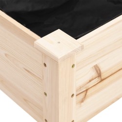 Jardinière sur roues avec doublure 118x59x80 cm bois de sapin 