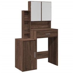 Coiffeuse avec armoire chêne marron 80x35x132 cm 