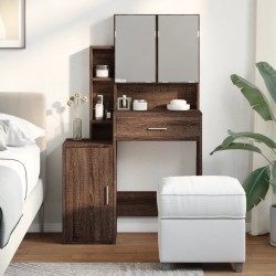 Coiffeuse avec armoire chêne marron 80x35x132 cm 
