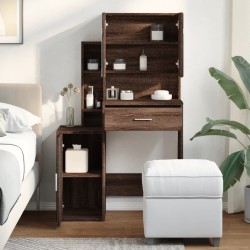 Coiffeuse avec armoire chêne marron 80x35x132 cm 