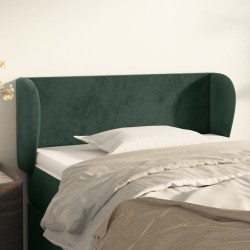Tête de lit avec oreilles Vert foncé 103x23x78/88 cm Velours 