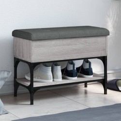 Banc à chaussures sonoma gris 62x32x45 cm bois d'ingénierie 