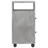 Meuble étroit de salle de bain à roulettes gris béton 