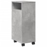 Meuble étroit de salle de bain à roulettes gris béton 