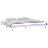 Cadre de lit à LED sans matelas 135x190 cm bois massif 