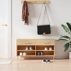 Banc à chaussures chêne sonoma 102x35x55 cm bois d'ingénierie 