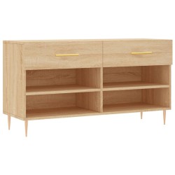 Banc à chaussures chêne sonoma 102x35x55 cm bois d'ingénierie 