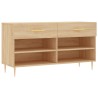 Banc à chaussures chêne sonoma 102x35x55 cm bois d'ingénierie 