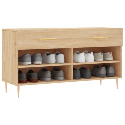 Banc à chaussures chêne sonoma 102x35x55 cm bois d'ingénierie 