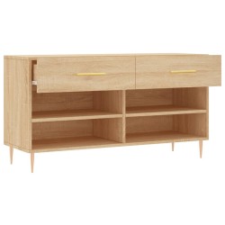 Banc à chaussures chêne sonoma 102x35x55 cm bois d'ingénierie 