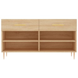 Banc à chaussures chêne sonoma 102x35x55 cm bois d'ingénierie 